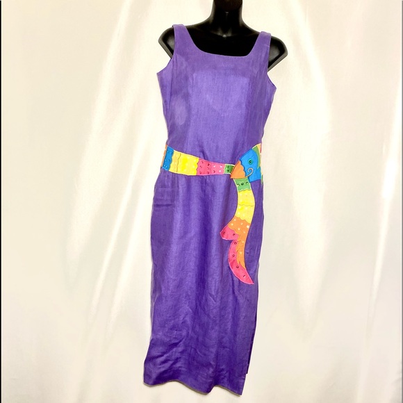 Designer’s Linen Fashion Dress Elizabeth James Linen Dress Bouliabasse DEBORAH - Picture 3 of 15